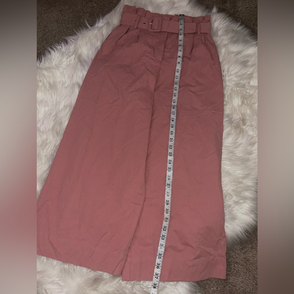 NWOT ZARA HIGH WAIST TROUSERS CULOTTES WITH BELT - Picture 15 of 16